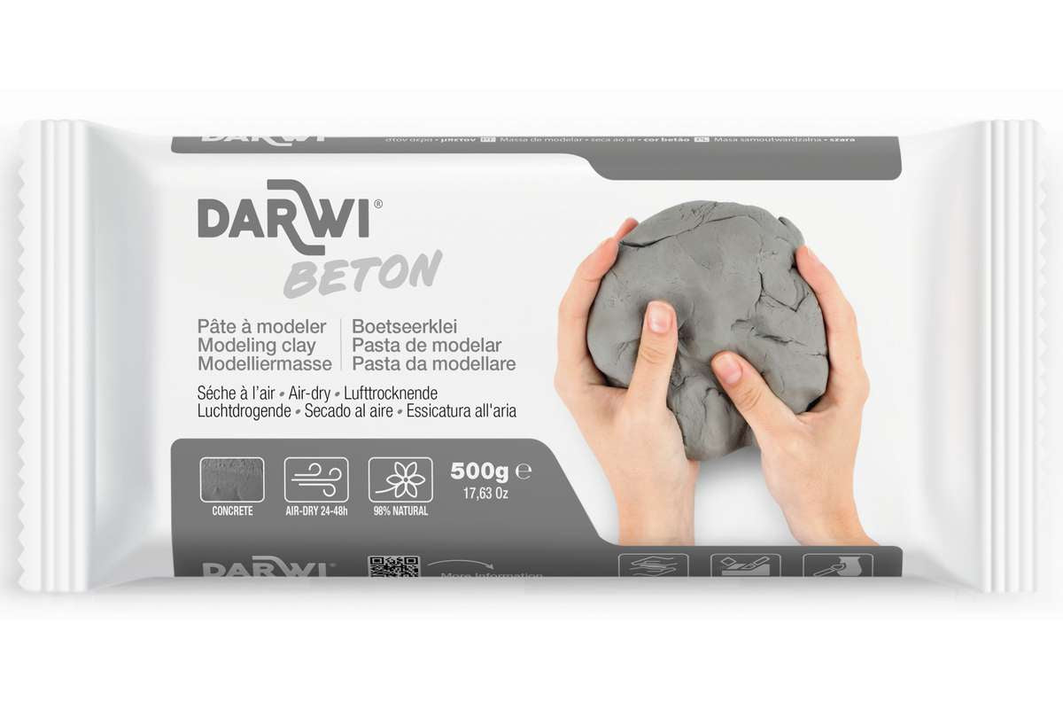 Darwi beton modellermasse 500g grå